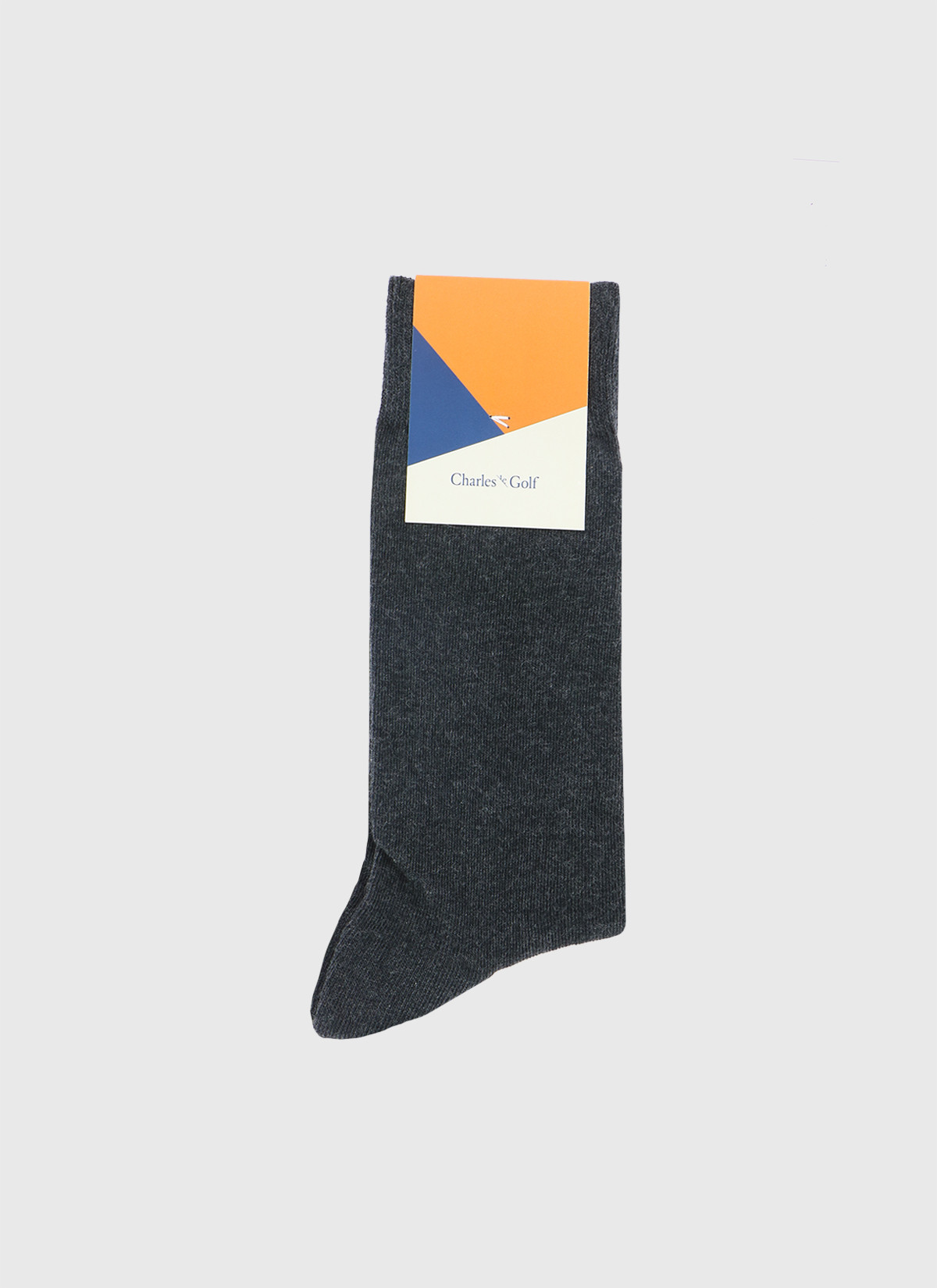 Chaussettes montantes Charles Le Golf _ Gris anthracite faux uni _ 24 - Gris anthracite