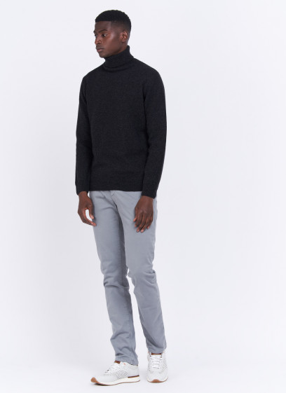 Pull col roulé Charles Le Golf _ Gris anthracite faux uni _ 24 - Gris anthracite