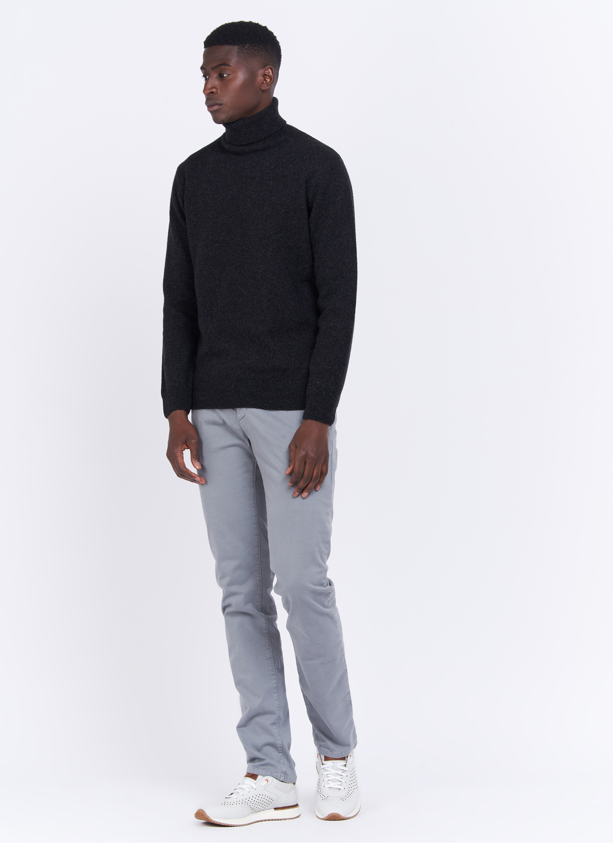 Pull col roulé Charles Le Golf _ Gris anthracite faux uni _ 24 - Gris anthracite