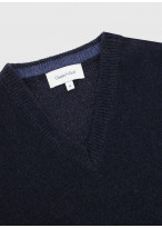 Pull col V Charles Le Golf _ Bleu marine faux uni _ 88 - Bleu marine