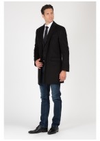 Manteau col tailleur Emmanuelle Khanh -Noir