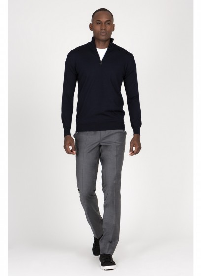 Pull col zippé en laine Emmanuelle Khanh