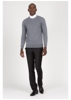 Pull col rond en laine Emmanuelle Khanh_ 22 - Gris moyen