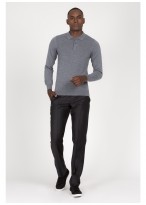 Polo en laine manches longues Emmanuelle Khanh_22 - Gris moyen
