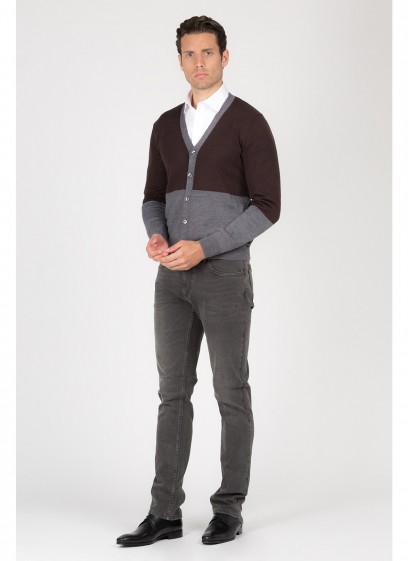 Cardigan en laine mélangée Emmanuelle Khanh-Marron