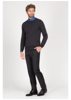 Pull col rond en laine Emmanuelle Khanh_ 24 - Gris anthracite