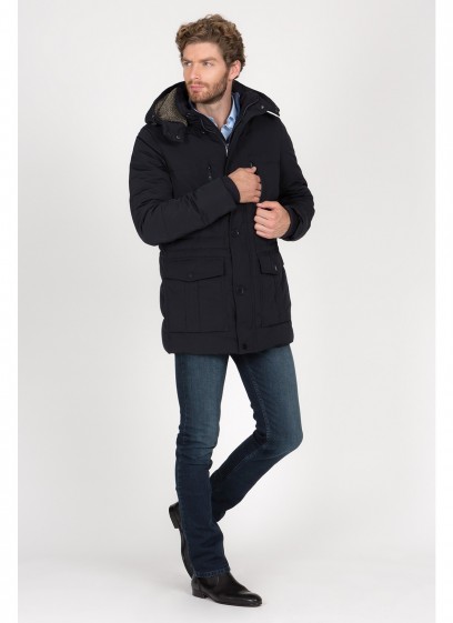 Parka en tissu déperlant Emmanuelle Khanh-Bleu marine