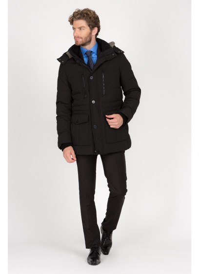 Parka en tissu déperlant Emmanuelle Khanh-Bleu marine