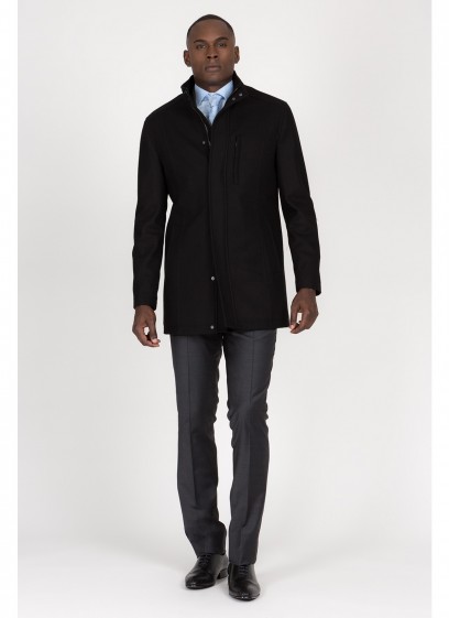 Manteau col montant Emmanuelle Khanh-Noir