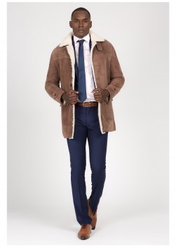 Veste en peau lainée Emmanuelle khanh -  EK-DM7-BEIGE