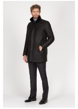 Manteau en cuir Emmanuelle Khanh -  EK-DM8-NOIR