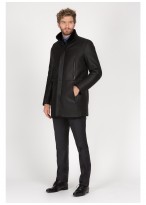 Manteau en cuir Emmanuelle Khanh -  EK-DM8-NOIR
