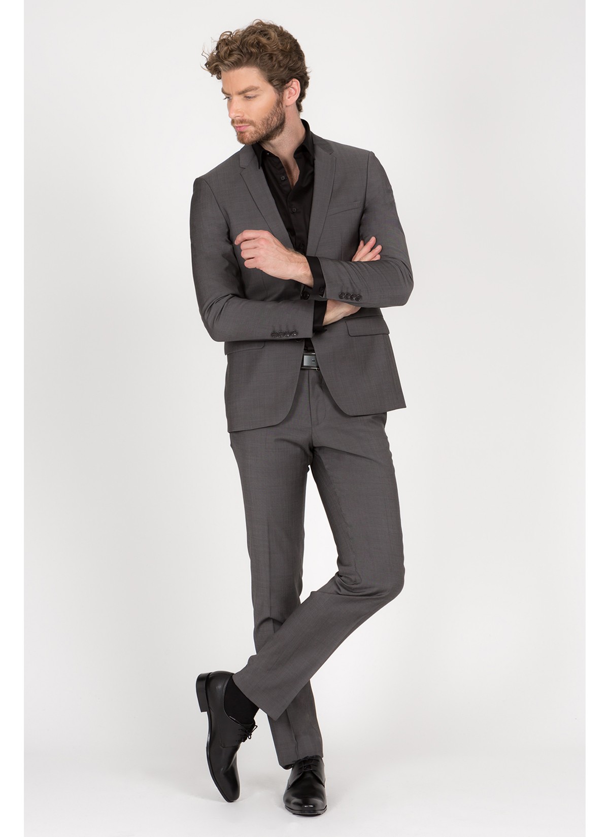 Costume slim fit Costume regular fit Lanificio F.LLI Cerruti DAL 1881-Gris foncé - 8112/4/94