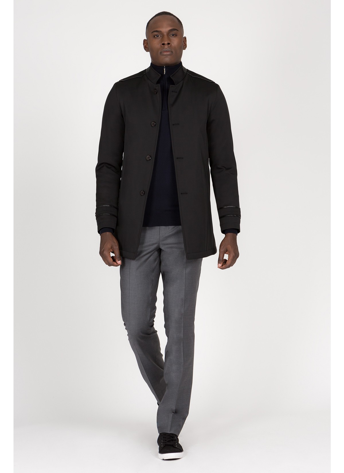 Manteau col montant Emmanuelle Khanh Noir