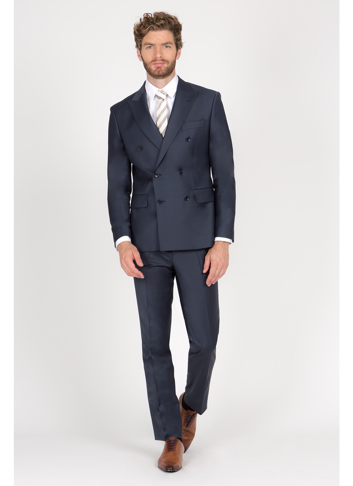 Costume semi-slim fit Emmanuelle Khanh-Bleu pétrole - 441447