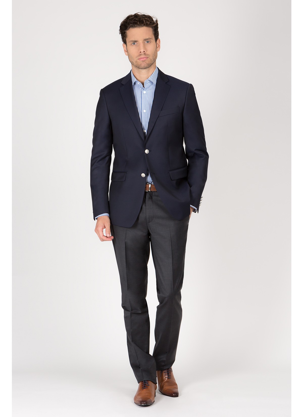 Blazer regular fit T.G di Fabio-Bleu marine - 61U60/1/77