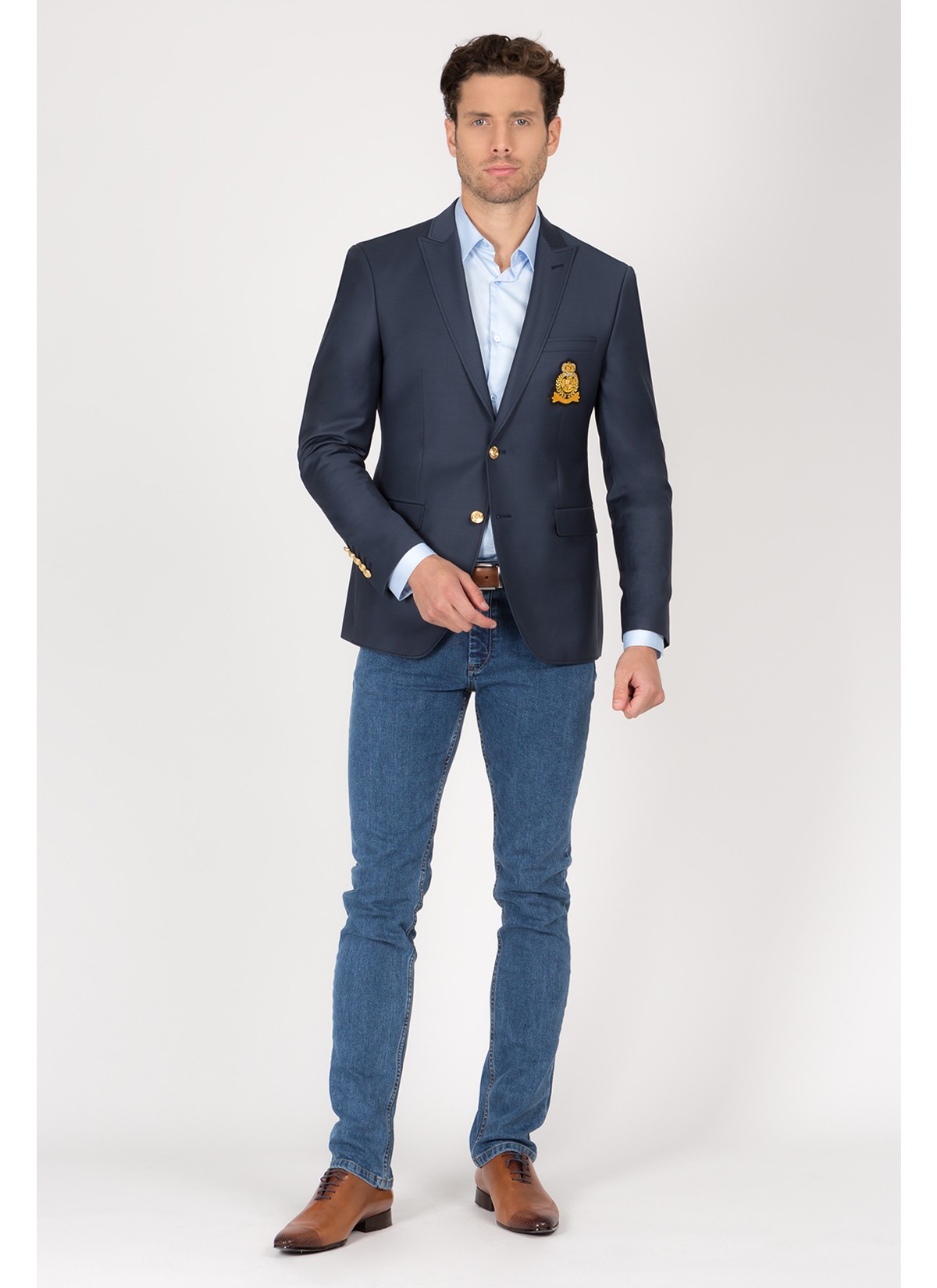 Jean regular fit en denim indigo Emmanuelle khanh