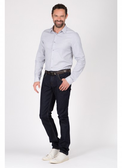 Jean regular fit en denim bleu brut Emmanuelle khanh