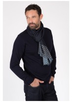Foulard à motif fantaisie Emmanuelle Khanh-010242 - Bleu marine