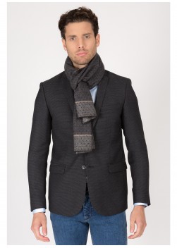 Echarpe à motif géométrique Emmanuelle Khanh-722503-990 - GRIS