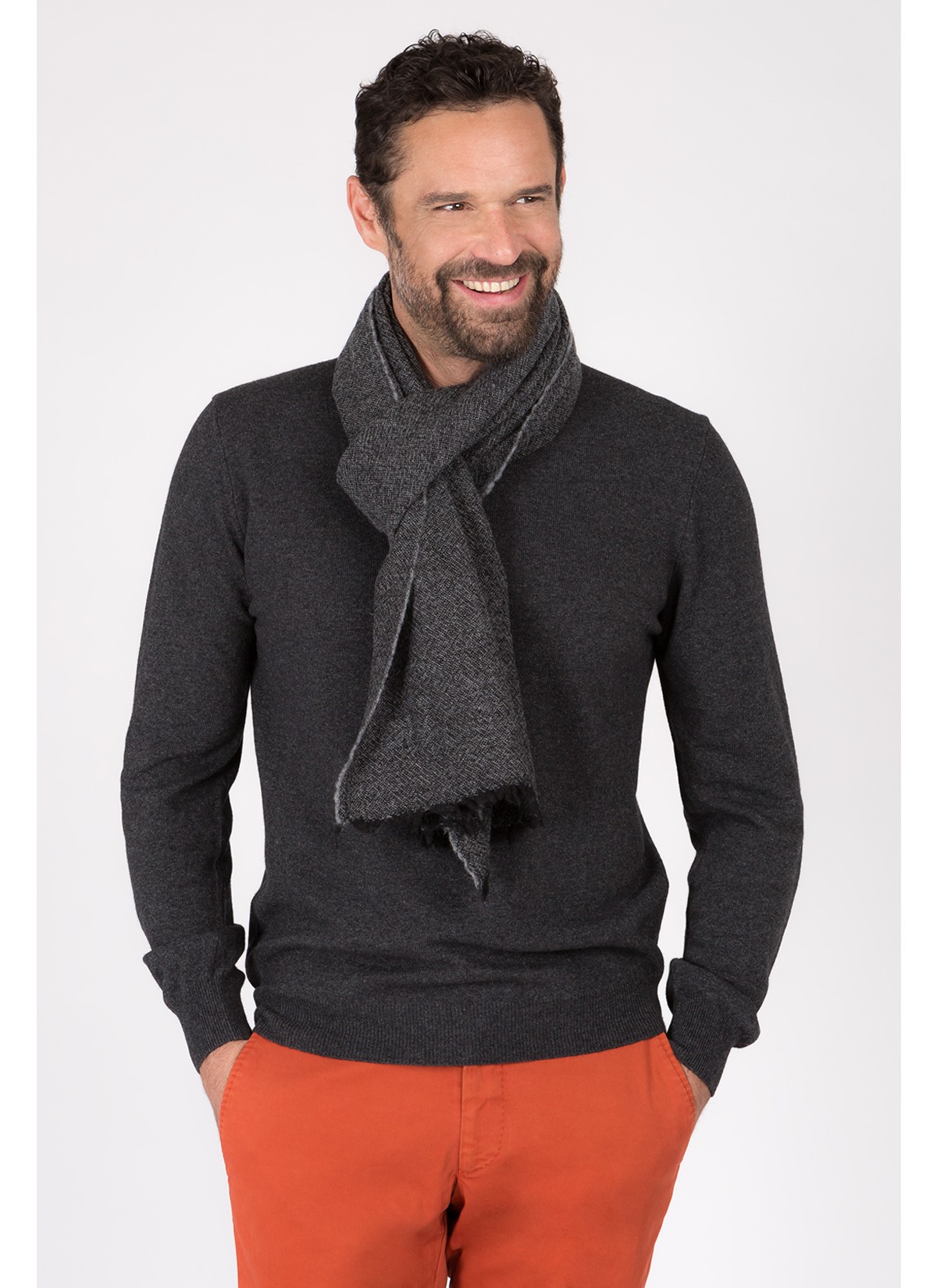 Echarpe effet chiné Emmanuelle Khanh-316001-690 Gris chiné