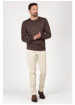 Pull col rond en laine mérinos Emmanuelle Khanh-Marron
