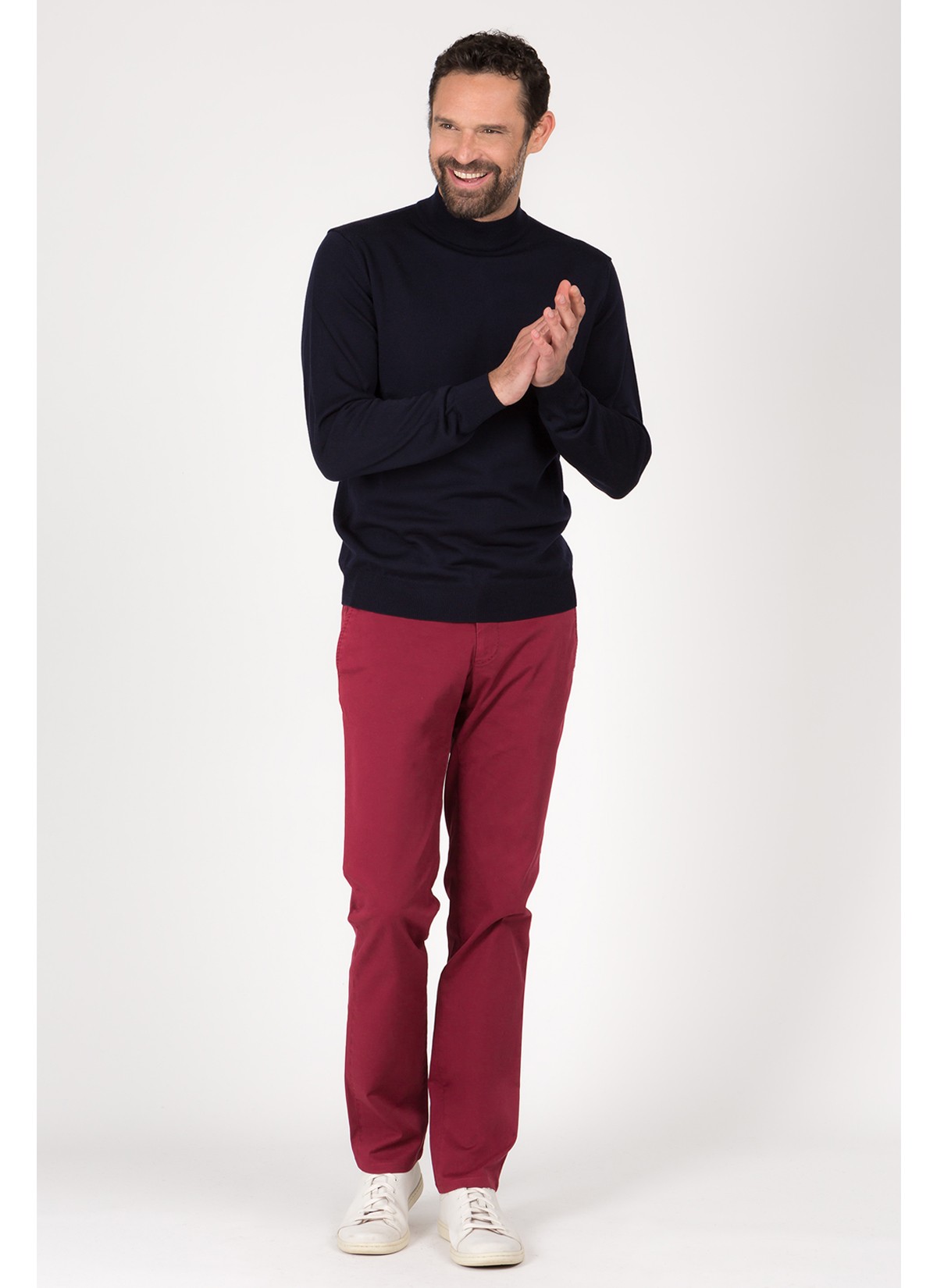 Pull col cheminé en laine Emmanuelle Khanh-Pull18/11/MARINE
