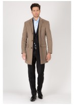 Manteau col tailleur Emmanuelle Khanh -Beige foncé