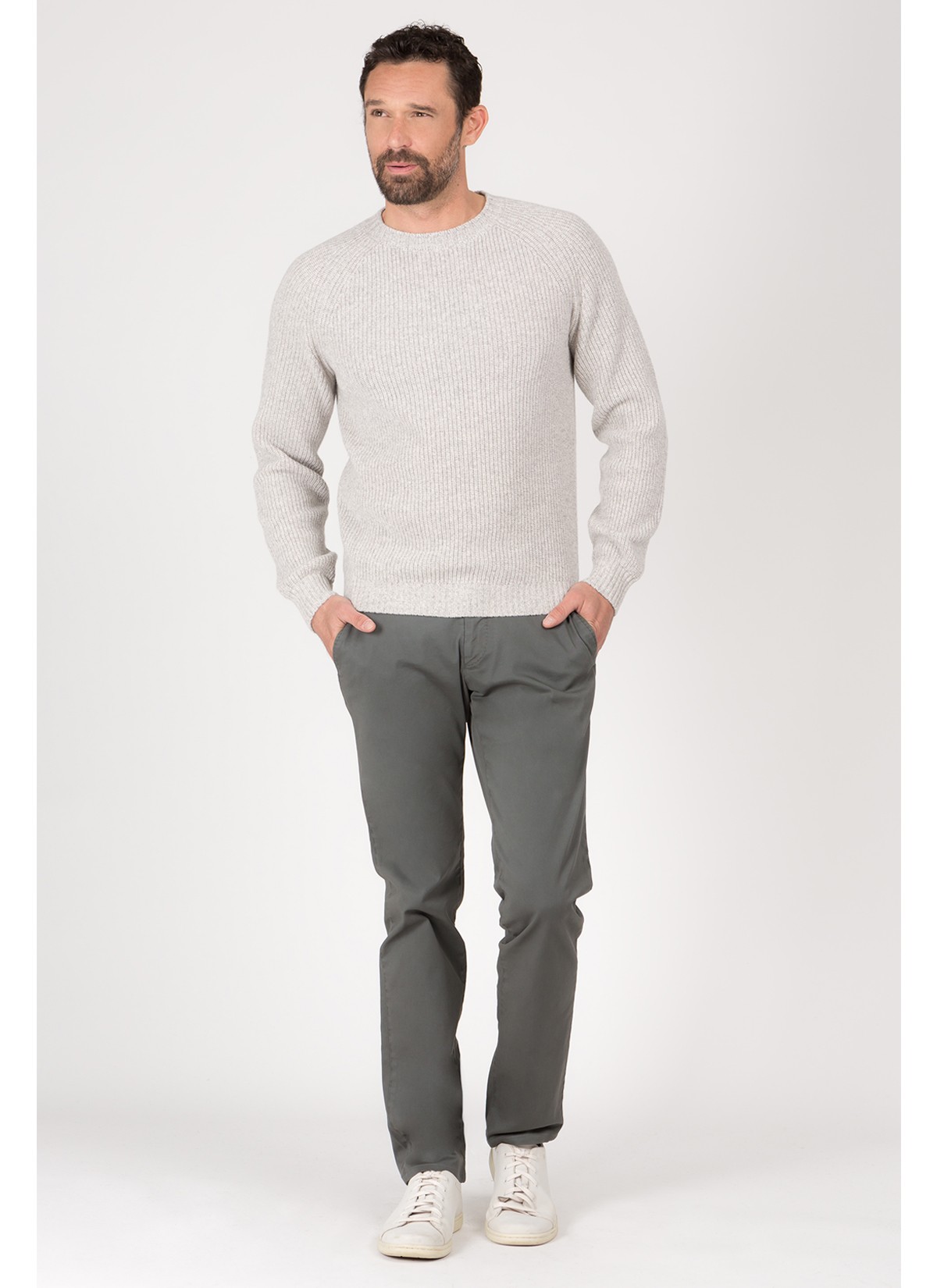Pull col ron en laine mélangée Emmanuelle Khanh-PULL18/1/GRISCL