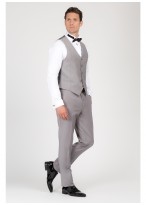 Gilet slim fit Emmanuelle Khanh-Gris perle - 411524