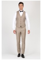 Gilet slim fit Emmanuelle Khanh-Beige - 461149