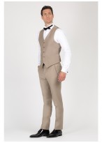 Gilet slim fit Emmanuelle Khanh-Beige - 461149