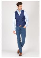 Gilet slim fit Emmanuelle Khanh-Bleu roi - 444450