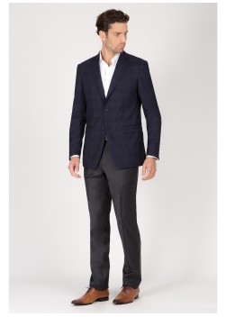 Veste Regular Fit T.G di Fabio-Carreaux bleu marine et gris - 84G64/80/3