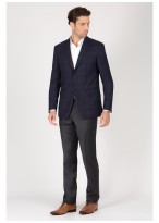 Veste Regular Fit T.G di Fabio-Carreaux bleu marine et gris - 84G64/80/3