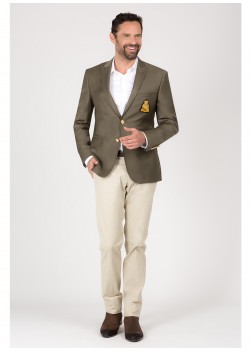 Blazer à écusson semi-slim fit Emmanuelle Khanh-Bleu pétrole - 441447