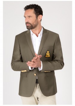 Blazer à écusson semi-slim fit Emmanuelle Khanh-Bleu pétrole - 441447