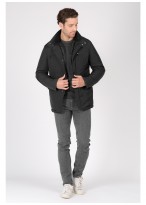 Parka en tissu déperlant Emmanuelle Khanh-Noir