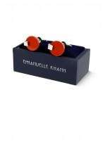 Boutons de manchettes rond Emmanuelle Khanh-Rouge