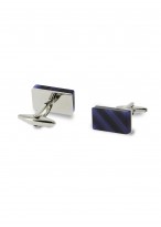 Boutons de manchettes rectangulaire Emmanuelle Khanh-Bleu Electrique