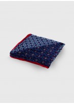 Chèche effet froissé à motif Emmanuelle Khanh-Motif fantaisie bleu et rouge