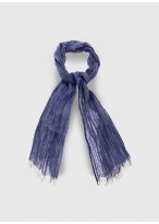Chèche effet froissé uni emmanuelle Khanh-bleu baltique