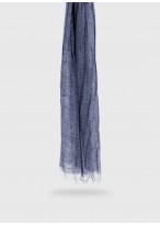 Chèche effet froissé uni emmanuelle Khanh-bleu baltique