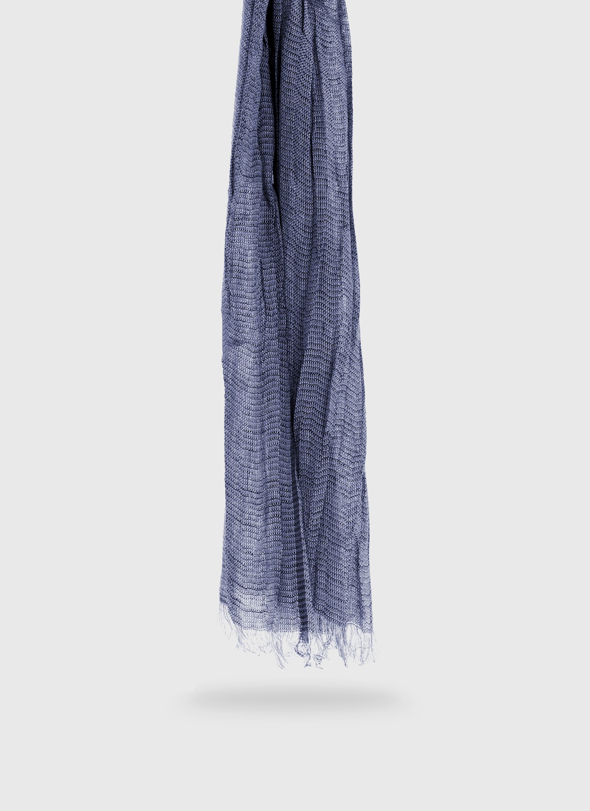 Chèche effet froissé uni emmanuelle Khanh-bleu baltique