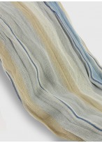 Chèche effet froissé à rayures emmanuelle Khanh-Pastels bleu et beige