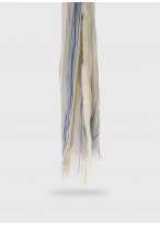 Chèche effet froissé à rayures emmanuelle Khanh-Pastels bleu et beige