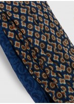 Chèche effet froissé à motif fantaisie Emmanuelle Khanh-Motif fantaisie bleu 