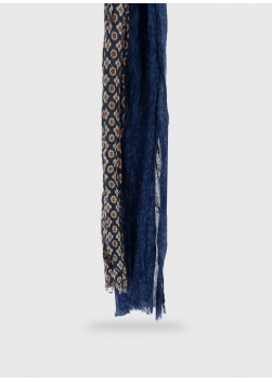 Chèche effet froissé à motif fantaisie Emmanuelle Khanh