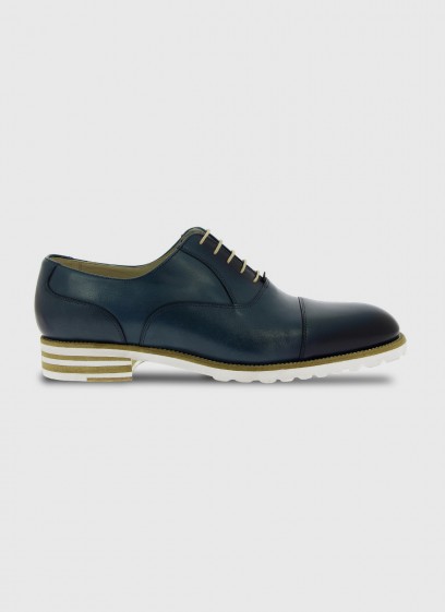 Richelieu en cuir à semelle gomme Emmanuelle Khanh-AZUL