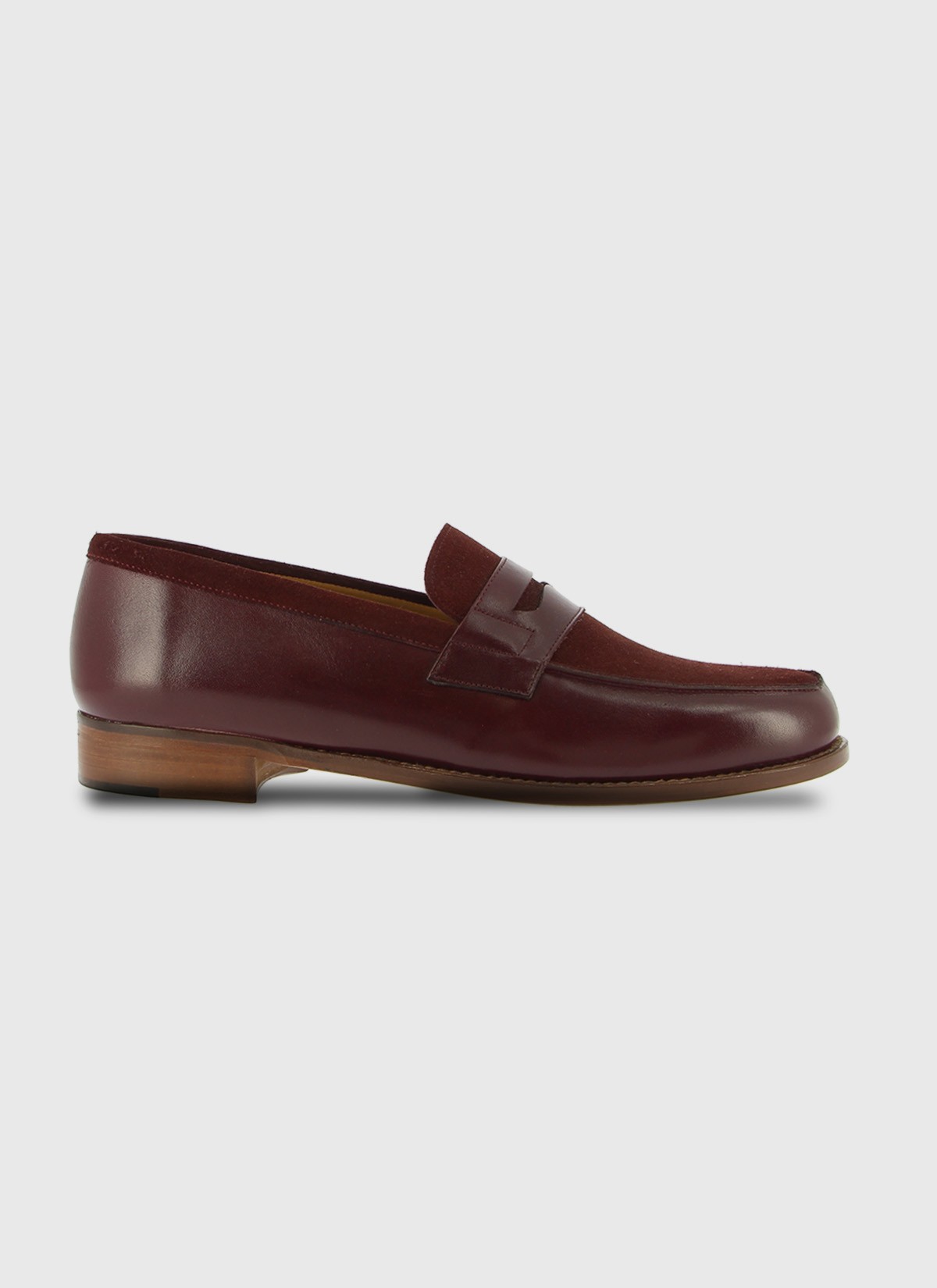 Mocassin bi-matière Emmanuelle Khanh-29210 - Whisky et bleu